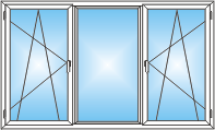 металлопластиковая лоджия с двумя поворотно-откидными створками