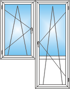 Балконный блок с поворотно-откидным окном